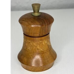 Vintage 3” Wood Peppermill Carved Design
